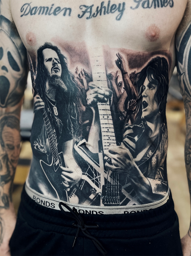 black and white realism tattoo